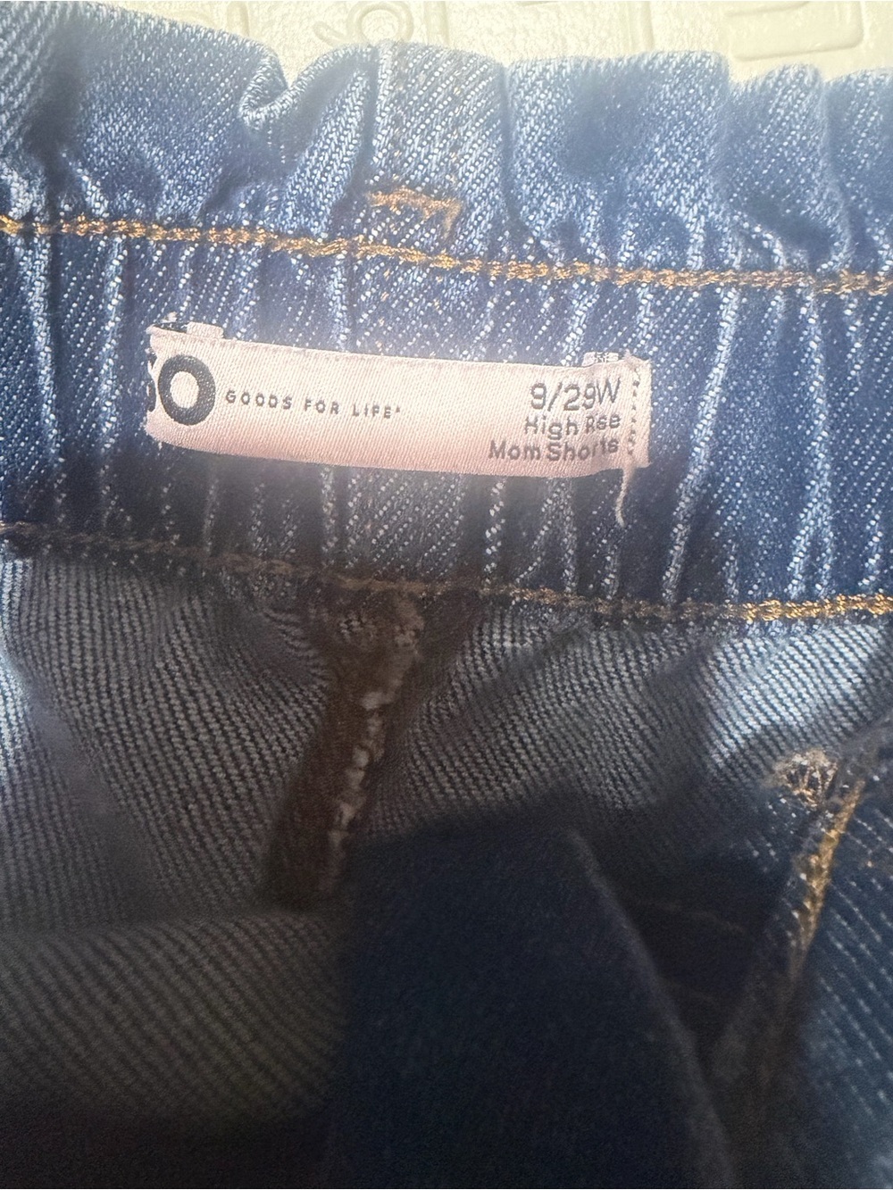 SO Paperbag High-Rise Denim Shorts - Blue - Picture 5 of 6